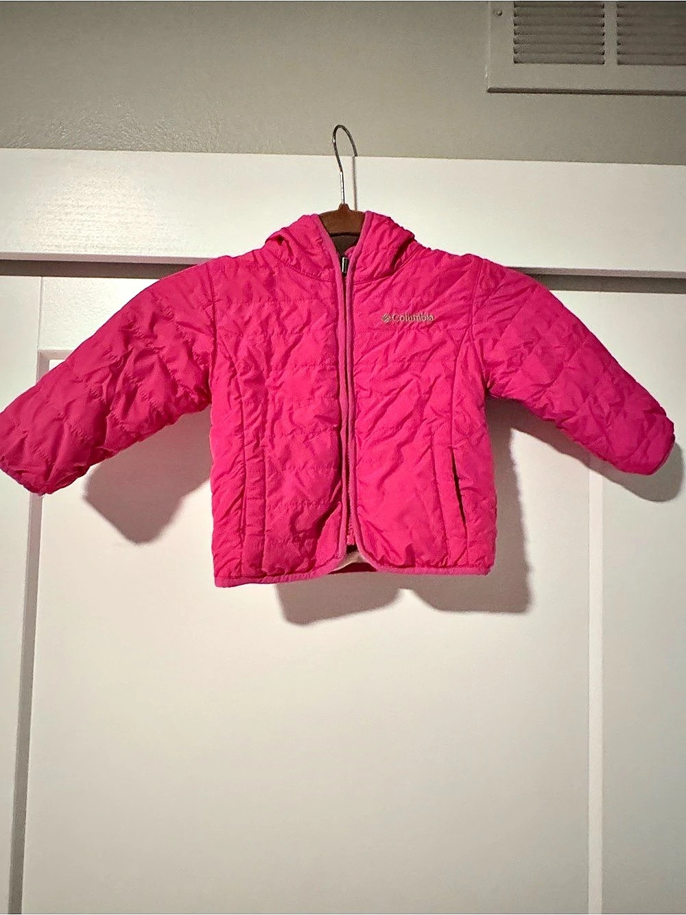 Columbia Toddler Double Trouble Reversible Jacket Pink Puffer Jacket
